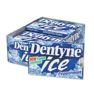 CADBURY ADAMS; Chewing Gum; Dentyne; Display Box; Food; Gum; Ice Peppermint; Snack; Snack Food; Breakrooms; Kitchens; Nutrition; Nourishment; Vittles; Snacks
