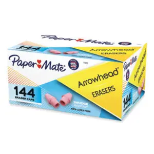 Arrowhead Eraser Caps; Cap Erasers; Drafting/Drawing; Eraser Caps; Erasers; PAPERMATE; Pencil Caps; Pencil Eraser; Replacement Eraser; Corrections; Deletions; Rub-out; Expunge; Delete; Remove