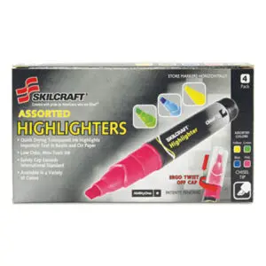 (NSN3837938)NSN 3837938 AbilityOne® SKILCRAFT® Large Fluorescent Highlighter (4 Per ST)