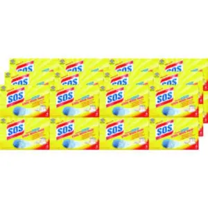Sponges; Scrubbers; Scrubbing; S.O.S.; Maintenance; Restrooms; Washrooms; Cleaning; Cleansing; Kitchens; Bathrooms; Janitorial; Jan/San; Steel; Wool