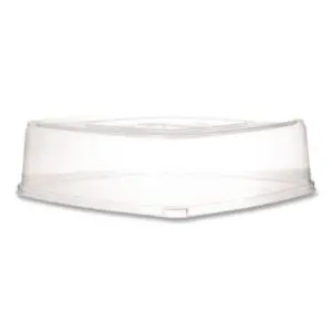 Compostable Serving Tray Lids; Tray Lids; 14in Square Tray Lids; Renewable PLA Material Made from Plants; Cold Foods Only; Clear
