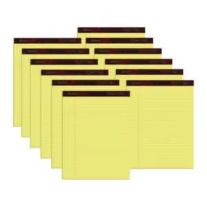 8 1/2 x 11 3/4; AMPAD; Canary; Gold Fibre; Letter Size; Note; Note Pads; Pads; Perforated; Ruled; Ruled Pad; Wide Rule; Writing; Writing Pad; Tablets; Booklets; Schools; Education; Classrooms; Students