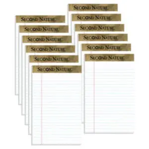 5 x 8 Size; Jr. Legal Rule; Legal; Legal Pad; Note; Note Pads; Pad; Pads; Perforated; Recycled; Recycled Products; Ruled; Ruled Pad; Second Nature; TOPS; White; Writing; Writing Pad; Tablets; Booklets; Schools; Education; Classrooms; Students