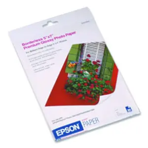 20 Sheets per Pack; 5 x 7; Borderless Photo Paper;Glossy; Inkjet; Inkjet Paper; Inkjet Printer; Inkjet Printer Supplies; Paper; Photo Paper; Printer Supplies/Accessories; Consumables; Snapshots; Pictures; Photography; Arts; Sheets; Epson