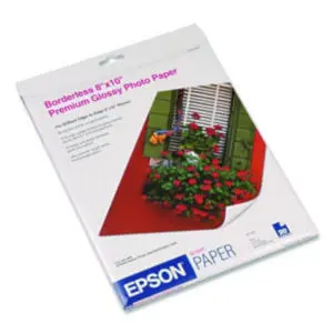 20 Sheets per Pack; 8 x 10; Borderless Photo Paper;Glossy; Inkjet; Inkjet Paper; Inkjet Printer; Inkjet Printer Supplies; Paper; Photo Paper; Printer Supplies/Accessories; Consumables; Snapshots; Pictures; Photography; Arts; Sheets; Epson