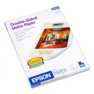 50 Sheets per Pack; 8-1/2 x 11; Double-Sided;Inkjet; Inkjet Paper; Inkjet Printer; Inkjet Printer Supplies; Letter Size; Letter Size (8-1/2 x 11); Matte; Matte Paper; Paper; Photo Paper; Printer Supplies/Accessories; Consumables; Snapshots; Pictures; Photography; Arts; Sheets; Epson