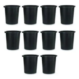 Commercial Waste Paper Trash Can; Post-Consumer Recycled Polypropylene; 4.75 Gallon; 9 Quart Capacity; Black