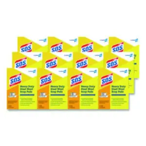 CLOROX; Heavy-Duty; S.O.S; Scouring Pads/Sponge; Scrubbers & Sponges; Soap Pad; Sponge; Sponges & Scouring Pads; Steel Wool Soap Pad; Cleaning; Cleansing; Kitchens; Bathrooms; Janitorial; Jan/San; Steel; Wool