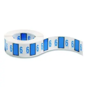 Blue; Color-Coded Labels; End Tab File Folder; End Tab Label; File Folder Label; File Folder Labels; Filing System; Label; Labels; Number 6; Numerical; Numerical Filing System; Open Shelf; Open Shelf Filing Supplies; Identifications; Classifications; Stickers; Shipping; Receiving; Mailrooms; Smead