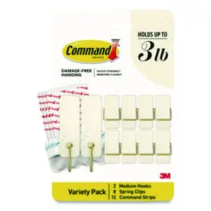 Command Hooks; Removable Hooks and Clips; Adhesive Hook Variety Pack; Vanilla Bean