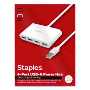 Staples TECH; Hubs; 4 Port Hub