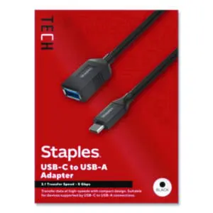 Staples TECH; USB-C to USB A; Audio/Video Adapter