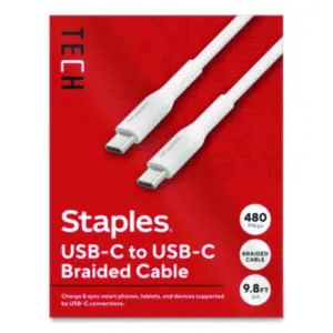 Staples TECH; USB-C to USB-C; Charging Cables