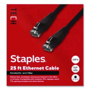 Staples TECH; CAT6; Ethernet Cables
