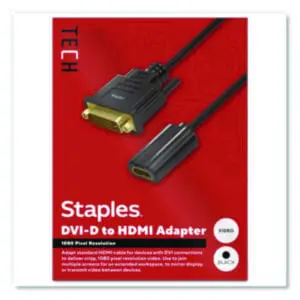 Staples TECH; DVI-D to HDMI; Audio/Video Adapter