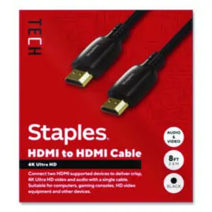 Staples TECH; HDMI to HDMI; Audio/Video Cable