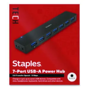 Staples TECH; Hubs; 7 Port Hub