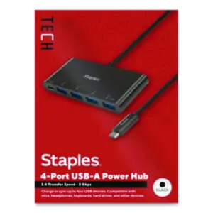Staples TECH; Hubs; 4 Port Hub