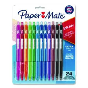 Ballpoint Pen; Color Pens; Assorted Colors Pens; Retractable Pen; Medium Point; Vibrant Colors; Education; Teachers; Writing; Paper Mate