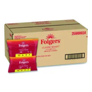 Beverage; Beverages; Cafeteria; Coffee; Coffee and Filter; Coffees; FOLGERS; Folgers Coffee; Food & Beverage; Kitchen Supplies; Mountain Grown; Premeasured Filter Packs; PROCTER & GAMBLE; Regular; Drinks; Breakrooms; Vending; Hospitality; Lounges