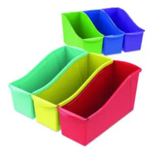 Colorful Book Bin; Plastic Book Holder; Classroom Storage; Library Organizer; Multi-Color Book Bin; Teacher Supply