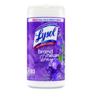 Wipes; Wipers; Lysol Wipes; Disinfecting Wipes; Sanitizing Wipes; Disinfectant; Sanitizer; All-Purpose Wipes; Multi-Purpose Wipes; Brand New Day Wipes; Cleaning Wipes; Lavender Wipes; Lavender & Cotton; Cold & Flu; Norovirus; Covid; Bathroom; Restroom; Breakroom; Office