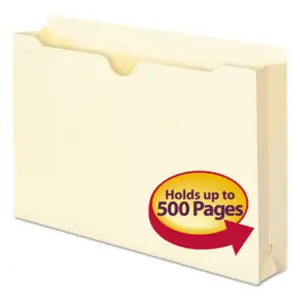 2" Expansion; Expanding; File Jackets; Jacket; Legal Size; Manila; Recycled Product; Single-Ply Tab; SMEAD; Manilla; Sheaths; Pouches; Casings; Holders; Storage; Files