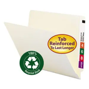 9-1/2" Front; Double-Ply; End Tab; End Tab File Folders; End Tab Folders; File Folders; Folders; Letter Size; Manila; Open Shelf; Recycled Product; Shelf Filing; SMEAD; Straight Cut; Manilla; Sleeves; Sheaths; Shells; Ordering; Storage; Files