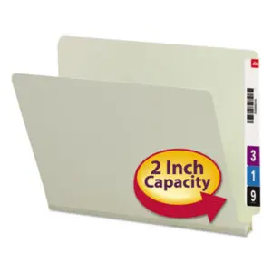 End Tab; End Tab File Folder; End Tab Folder; Expanding; Expansion Folder; Folders; Gray-Green; Letter Size; Open Shelf; Pressboard; Recycled Product; Shelf Filing; SMEAD; Straight Cut; Tyvek Gusset; Sleeves; Sheaths; Shells; Ordering; Storage; Files