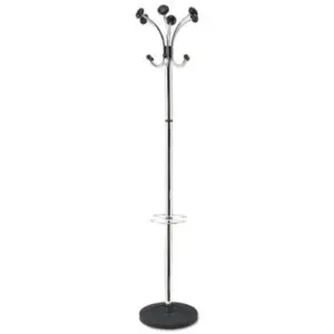 ALBA; Chrome; Coat Rack; Costumer; Umbrella Stand; Apparel; Coat; Hat; Umbrella; Storage; Reception; Bumbershoots; Hanger