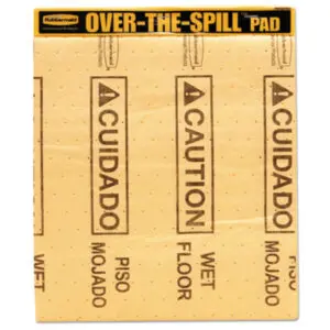 Over-The-Spill System; Pad Tablet; RUBBERMAID; Safety & Security; Spill Pad; Spills; Absorptives; Cleanup; Toxic; Hazardous; Viscous-Liquid-Waste; Aluminum-Oxide; Molecular-Sieves; Granular; Materials