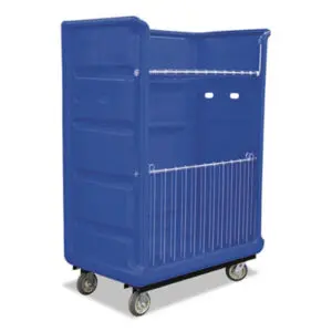 Royal Basket Trucks; Transport; Trucks; Laundry; Linens; Cloth; Clothing; Bulk; Worksurfaces; Pedestals; Platforms; Dollies; Trolleys; Furniture