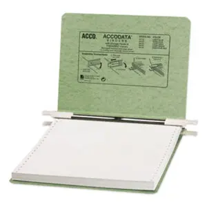 9-1/2 x 11; ACCO; Binders; Data; Data Binder; Hanging Data; Light Green; Post Binder; Pressboard Data Binder; Printout; Recycled Product; Recycled Products; Notebooks; Rings; Portfolios; Loose-Leaf; Schools; Education; Classrooms