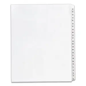 25 Tabs per Set; 51-75 Tab Titles; Allstate Style; AVERY; Binder Index; Divider; Exhibit Index Dividers; Index Dividers; Indexes; Legal; Legal Exhibit Divider; Numerical; preprinted tabs; preprinted legal Tab Dividers; Recycled Product; Ring Binder Divider; Subject Divider; Tab; Tab Divider; Tabs; Unpunched; Recordkeeping; Filing; Systems; Cataloging; Classification