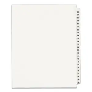 25 Tabs per Set; 26-50 Tab Titles; AVERY; Avery Style; Binder Index; Divider; Exhibit Index Dividers; Index Dividers; Indexes; Legal; Legal Exhibit Divider; Numerical; preprinted tabs; preprinted legal Tab Dividers; Recycled Product; Ring Binder Divider; Subject Divider; Tab; Tab Divider; Tabs; Unpunched; Recordkeeping; Filing; Systems; Cataloging; Classification