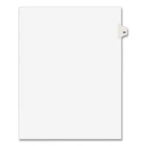 25 Tabs per Pack; 29 Tab Title; AVERY; Avery Style; Binder Index; Divider; Exhibit Index Dividers; Index Dividers; Indexes; Legal; Legal Exhibit Divider; Numerical; preprinted tabs; preprinted legal Tab Dividers; Recycled Product; Ring Binder Divider; Subject Divider; Tab; Tab Divider; Tabs; Unpunched; 1 tab; preprinted tabs; Recordkeeping; Filing; Systems; Cataloging; Classification