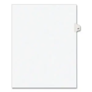25 Tabs per Pack; 57 Tab Title; AVERY; Binder Index; Divider; Exhibit Index Dividers; Index Dividers; Indexes; Legal; Legal Exhibit Divider; Numerical; preprinted tabs; preprinted legal Tab Dividers; Recycled Product; Ring Binder Divider; Subject Divider; Tab; Tab Divider; Tabs; Unpunched; 1 tab; preprinted tabs; Recordkeeping; Filing; Systems; Cataloging; Classification