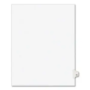 25 Tabs per Pack; 73 Tab Title; AVERY; Binder Index; Divider; Exhibit Index Dividers; Index Dividers; Indexes; Legal; Legal Exhibit Divider; Numerical; preprinted tabs; preprinted legal Tab Dividers; Recycled Product; Ring Binder Divider; Subject Divider; Tab; Tab Divider; Tabs; Unpunched; 1 tab; preprinted tabs; Recordkeeping; Filing; Systems; Cataloging; Classification