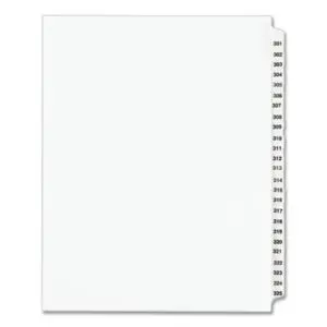 Dividers; Index; 301-325 Tab Titles; 25 Tab; Preprinted Tabs; Index Dividers; Avery; Recordkeeping; Filing; Systems; Cataloging; Classification