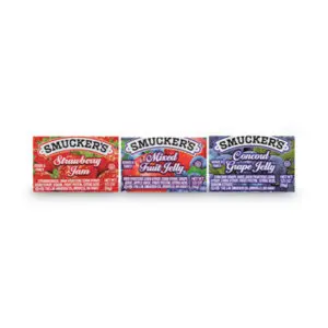 SMUCKER&apos;S; Food; Jam; Assorted Jams; Single Serve Packs; Breakrooms; Kitchens; Nutrition; Nourishment; Vittles; Snacks
