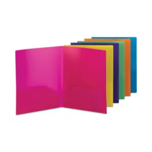 Two Pocket Folders; Poly; Assorted Colors; Organize My Desk
