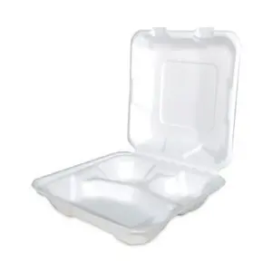 ChampWare Molded-Fiber Clamshell Containers; To-Gos; Packages; Breakrooms; Kitchens; Restaurants