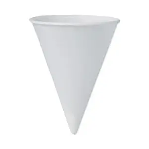 4 oz. Size; Beverage; Cone; Cups; Cups & Dispensers; Food & Beverage; Food & Beverage Supplies; Kitchen Supplies; Paper; SOLO; Water; White; Hospitality; Cafeterias; Restaurants; Cafes; Beverages; Stations; Glass; SLO4BR2050BG