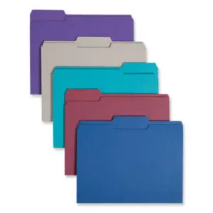 1/3 Cut; Assorted Colors; File Folder; File Folders; Letter Size; Recycled Product; Recycled Products; Single-Ply Top; SMEAD; Sleeves; Sheaths; Shells; Ordering; Storage; Files