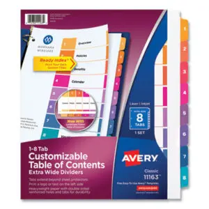 Avery; Ready Index; Punched Index; Binder; Recordkeeping; Filing; Systems; Cataloging; Classification