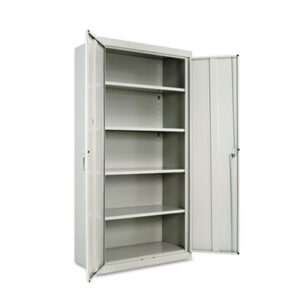 72" High; Cabinet; Cabinets; Easy-to-Assemble; Furniture; Light Gray; Steel; Storage; Storage Cabinets; Supply/Utility; Compartments; Closets; Repositories; Depositories; Receptacles; Cubbies; Alera