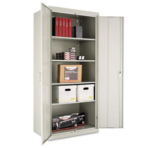 78" High; Cabinet; Cabinets; Easy-to-Assemble; Furniture; Light Gray; Steel; Storage; Storage Cabinets; Supply/Utility; Compartments; Closets; Repositories; Depositories; Receptacles; Cubbies; Alera