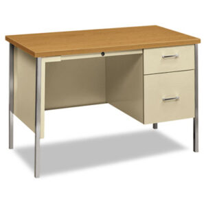 Office Furniture; Desks; Desks-Single Right Pedestal Desk; Workstations; Writing-Table; Escritoire; Furniture; Office Suites; 34000 Series; Harvest/Putty; HON