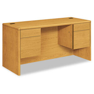 Office Furniture; 10700 Waterfall Edge Series; Credenza; Credenzas; Kneespace Credenza; Harvest; Medium Oak; Oak; Office Suites; Wood; Wood Furniture; Wood Office Furniture; Workstation; Workstations; Desk; Add-Ons; Workspaces; Furniture; Laminate; Filing; File Drawers; Double Pedestal; 3/4 Pedestals; Cord Management; Cord Grommets; Expansion; L-Systems; HON