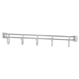 (ALESW59HB424SR)ALE SW59HB424SR – Hook Bars For Wire Shelving, Five Hooks, 24" Deep, Silver, 2 Bars/Pack by ALERA (2/PK)